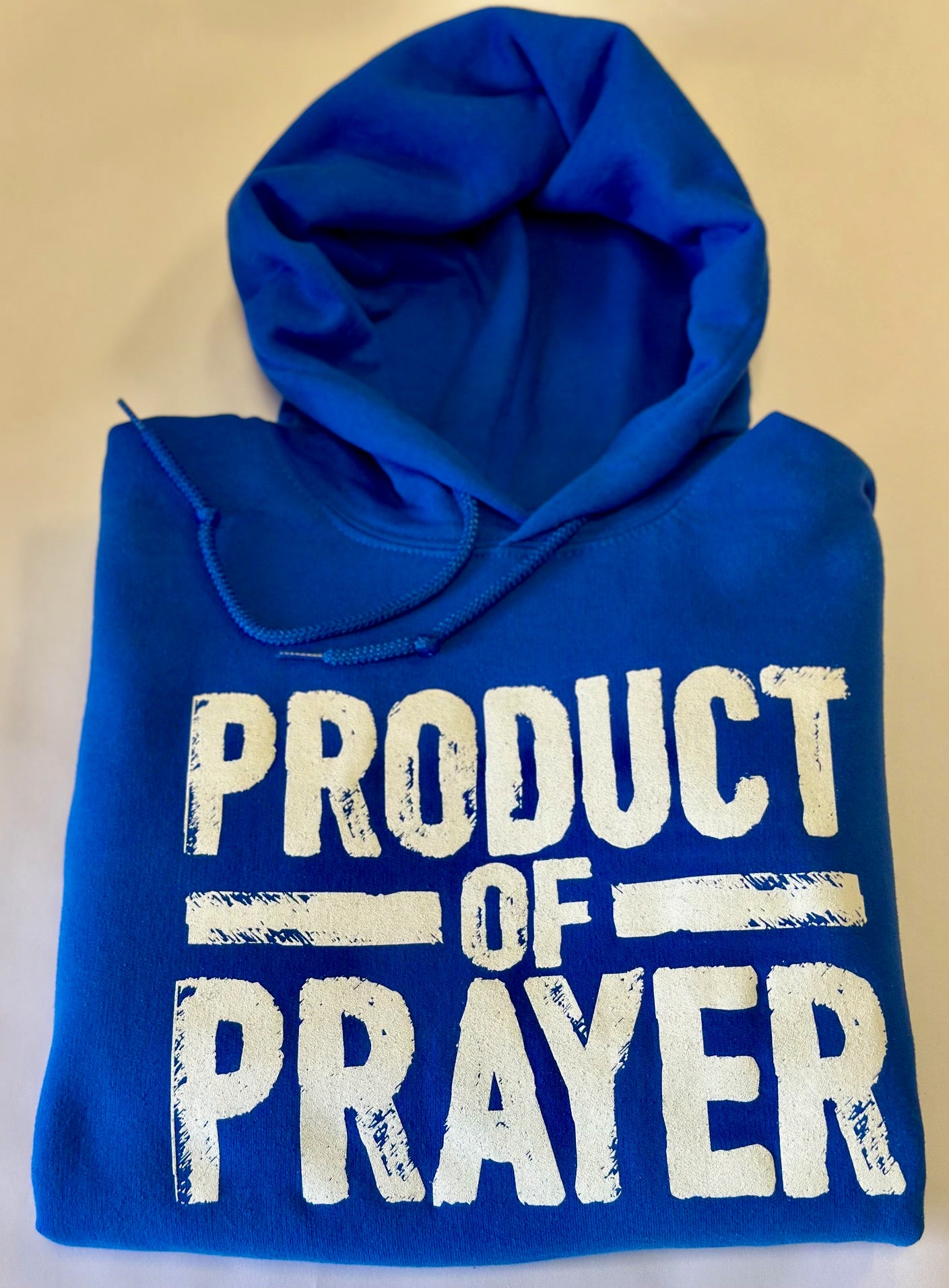 Royal Blue Product of Prayer Long-Sleeve Hoodie