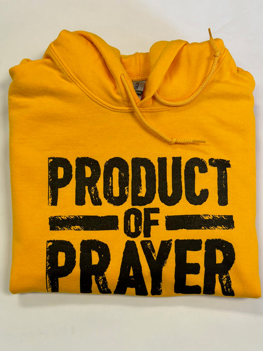 Mustard Gold Product of Prayer Long-Sleeve Hoodie