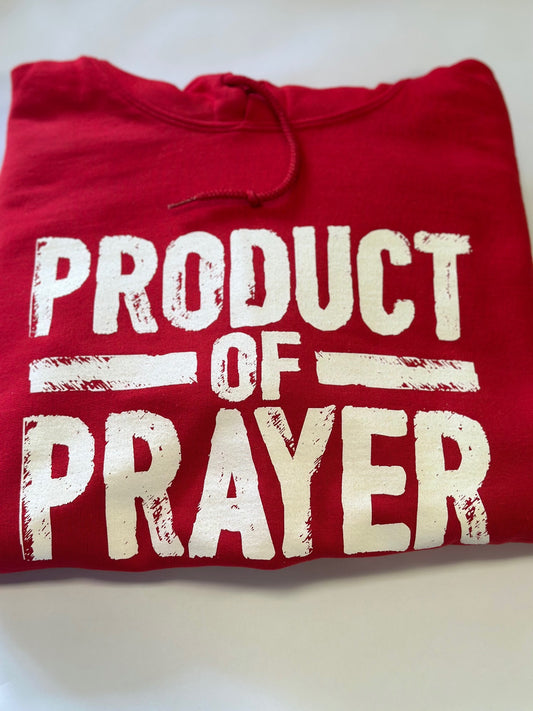 Red Product of Prayer Long-Sleeve Hoodie