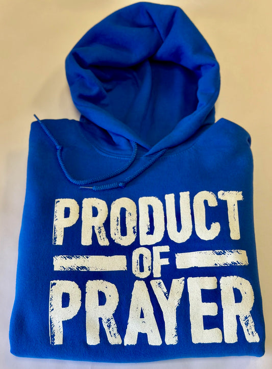 Royal Blue Product of Prayer Long-Sleeve Hoodie