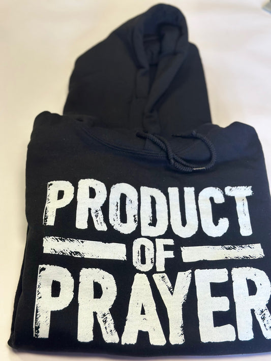 Black Product of Prayer Long-Sleeve Hoodie
