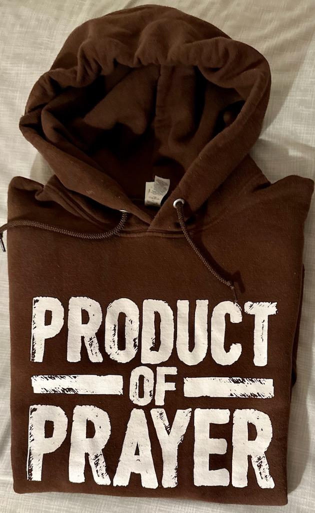 Chocolate Product of Prayer Long-Sleeve Hoodie