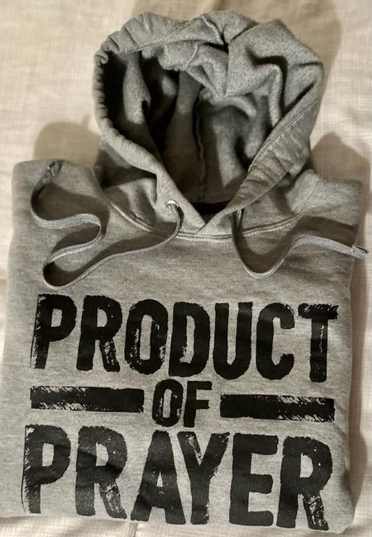 Grey Product of Prayer Long-Sleeve Hoodie