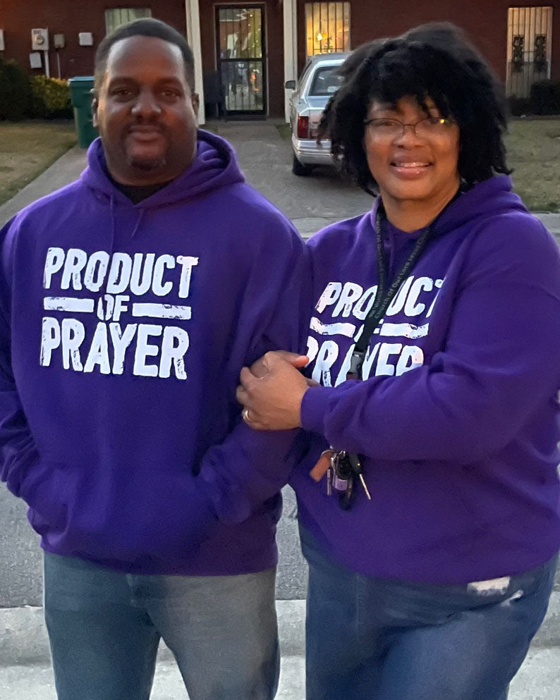 Purple Product of Prayer Long-Sleeve Hoodie