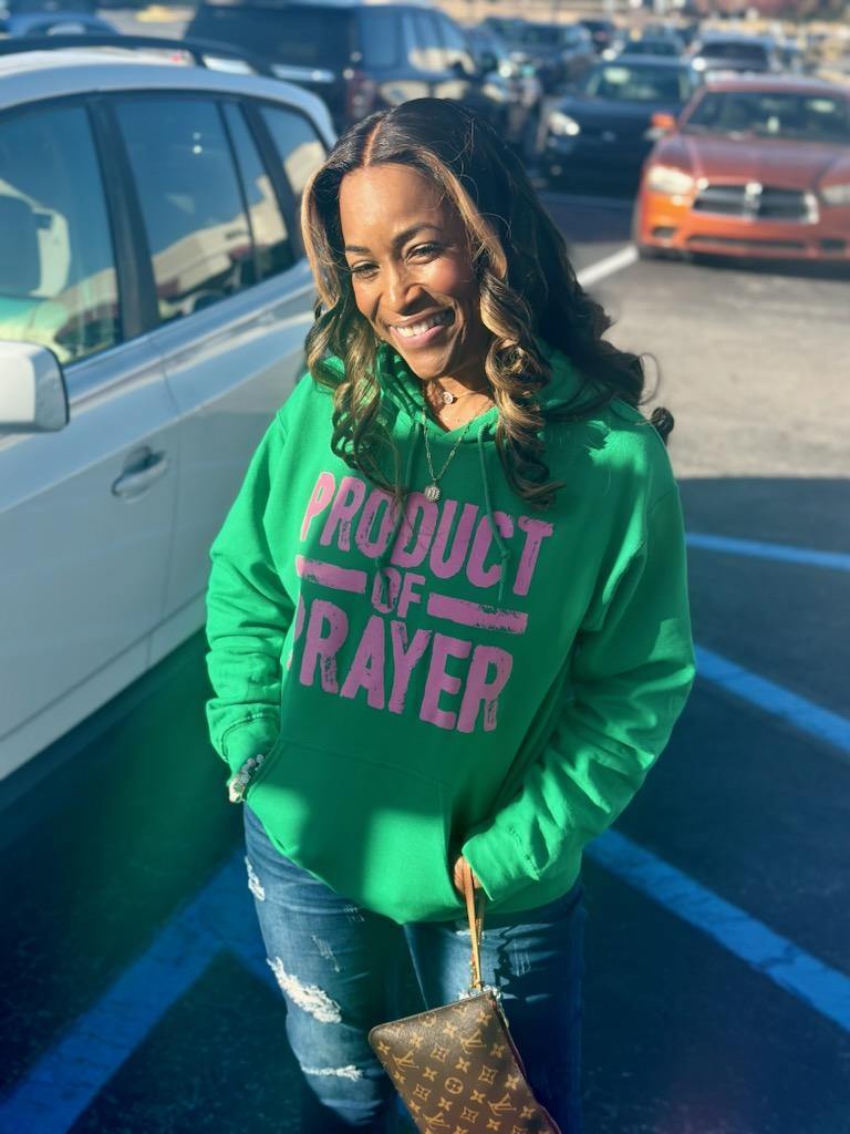 Green Product of Prayer Long-Sleeve Hoodie